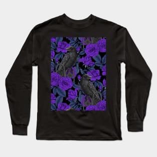 Ravens and violet roses Long Sleeve T-Shirt